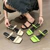 Fashionable versatile Comfortable Sandals Female Summer Solid color High Heels shoes Elegant and minimalist women slippers