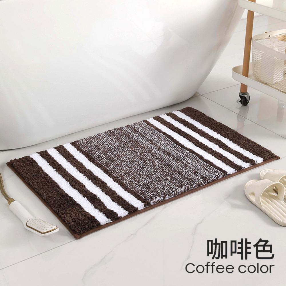 Stripe Bathroom Cashmere Thickening Mat Bath Non-slip Carpets In Wash Basin Bathtub  Floor Rug Shower Room Doormat Memory Foam 3D Pad