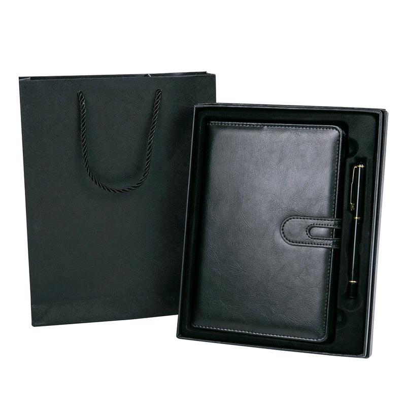 Custom Logo Faux Leather Buckle Business Notebook