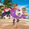 Beach Towel Chibi-style Girl Group Printed Towel Large Quick Dry Sand Free Beach Blanket for Adults Women Men Suit for Fitness