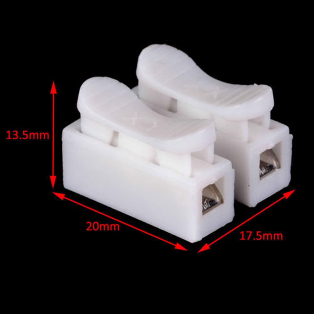 50pcs White Quick Splice Self Lock Wire Connectors 2Pin Electrical Cable Terminal  20*17.5*13.5mm Electric Conectors