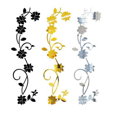 Acrylic Flower Shape Wall Stickers Background Art Living Room Bedroom Mirror Home Fashion Decoration Wall Stickers Posters