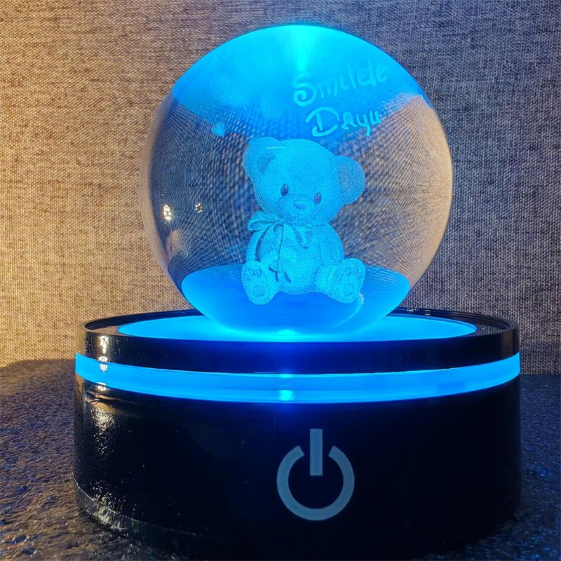 Solar System 3d kristallkula Kristallklot Laser snidad kristallkula med kulstativ Dekorativa planetsfärer Galaxy Födelsedagspresentprydnader