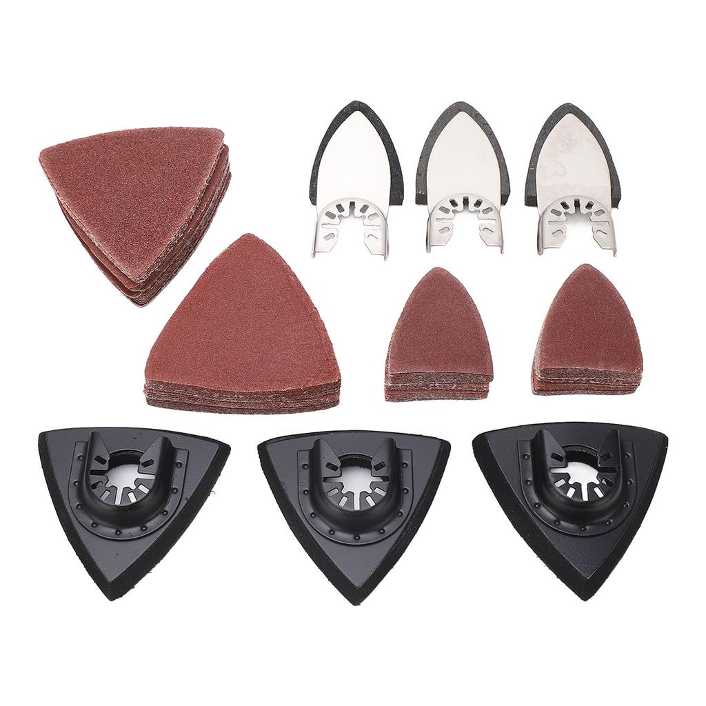 Kit 106 Buc Paduri de Șlefuire pentru Unealtă Oscilantă pentru Metal 6 Buc Pad de Șlefuire Triunghiular cu Deget 100 Buc