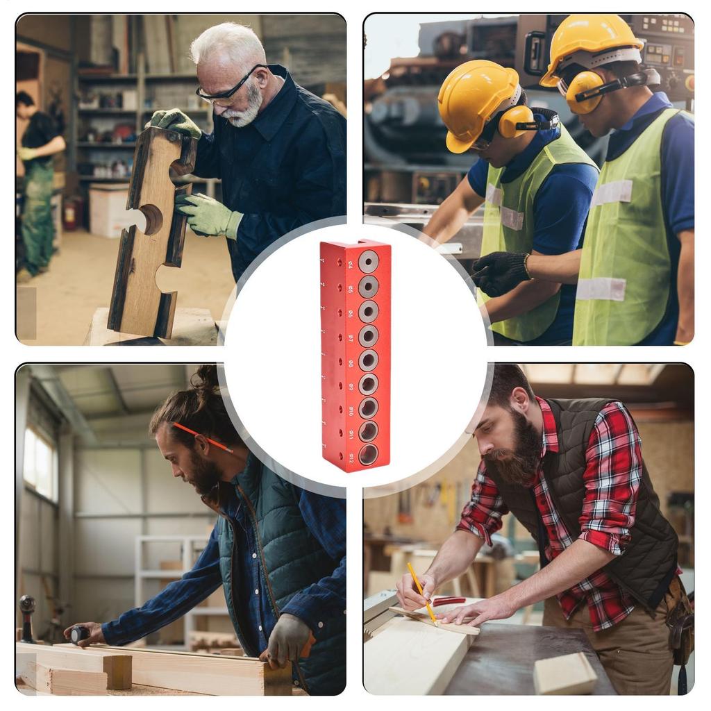 Drill Block Guide Metal Pocket Precision Woodworking Hole Drilling Jig Puncher Positioner Tool Drill Guide For Woodworkers