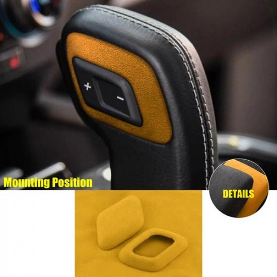 Central Console Gear Shift Knob Head For Ford F150 F-150 2015- Yellow Suede