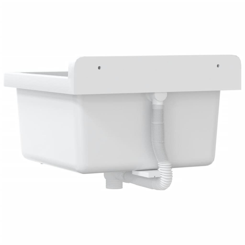 Wall Mounted Sink White 40 X 40 X 24 Cm Resin