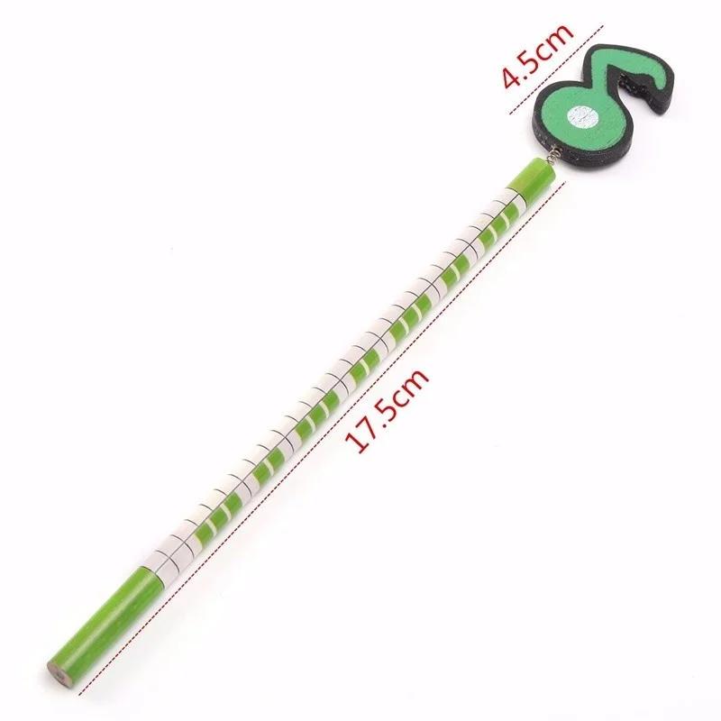 1/5pcs/lot Cute Pencils Musical Note Cartoon Standard Wooden Pencils Stationery for Kids Office School Supplies Pattern Randomly
