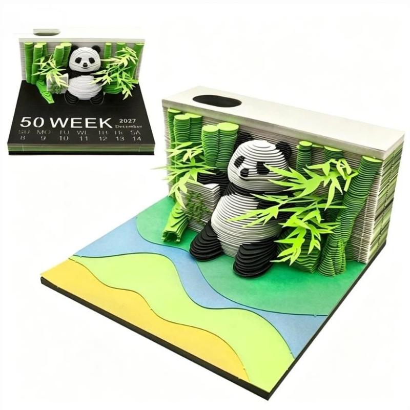 3D Artistic Carving 2027 Desk Calendar for Enhancing Office Atmosphere