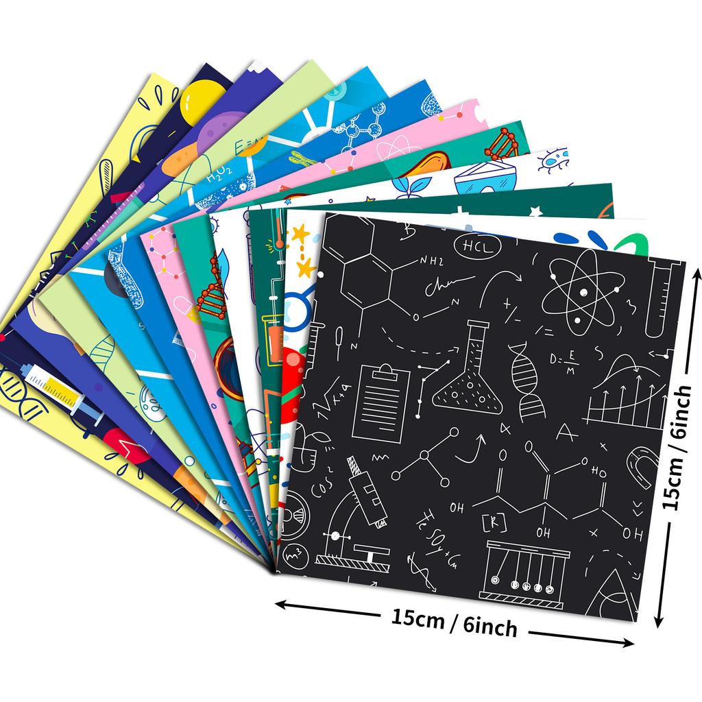 12 Scientific Experiment Hand Account Material Paper Scrapbook Diy Handmade Card Making Creative Backing Background Paper
