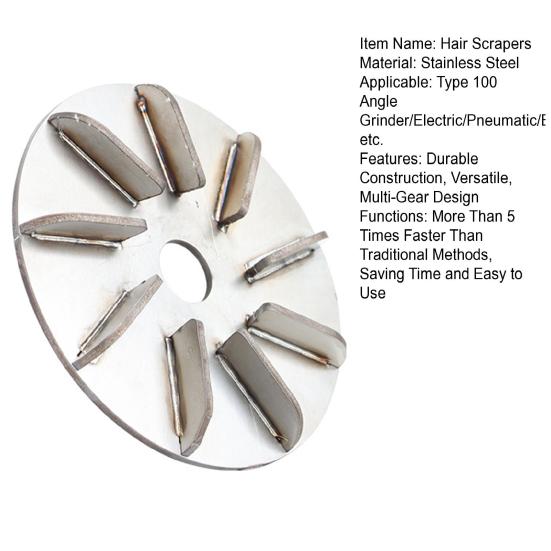 Farm Animal Hair Scrapers Stainless Steel Hair Remover Disc Pigs Cattle Sheep Horses Hair Removing Tool