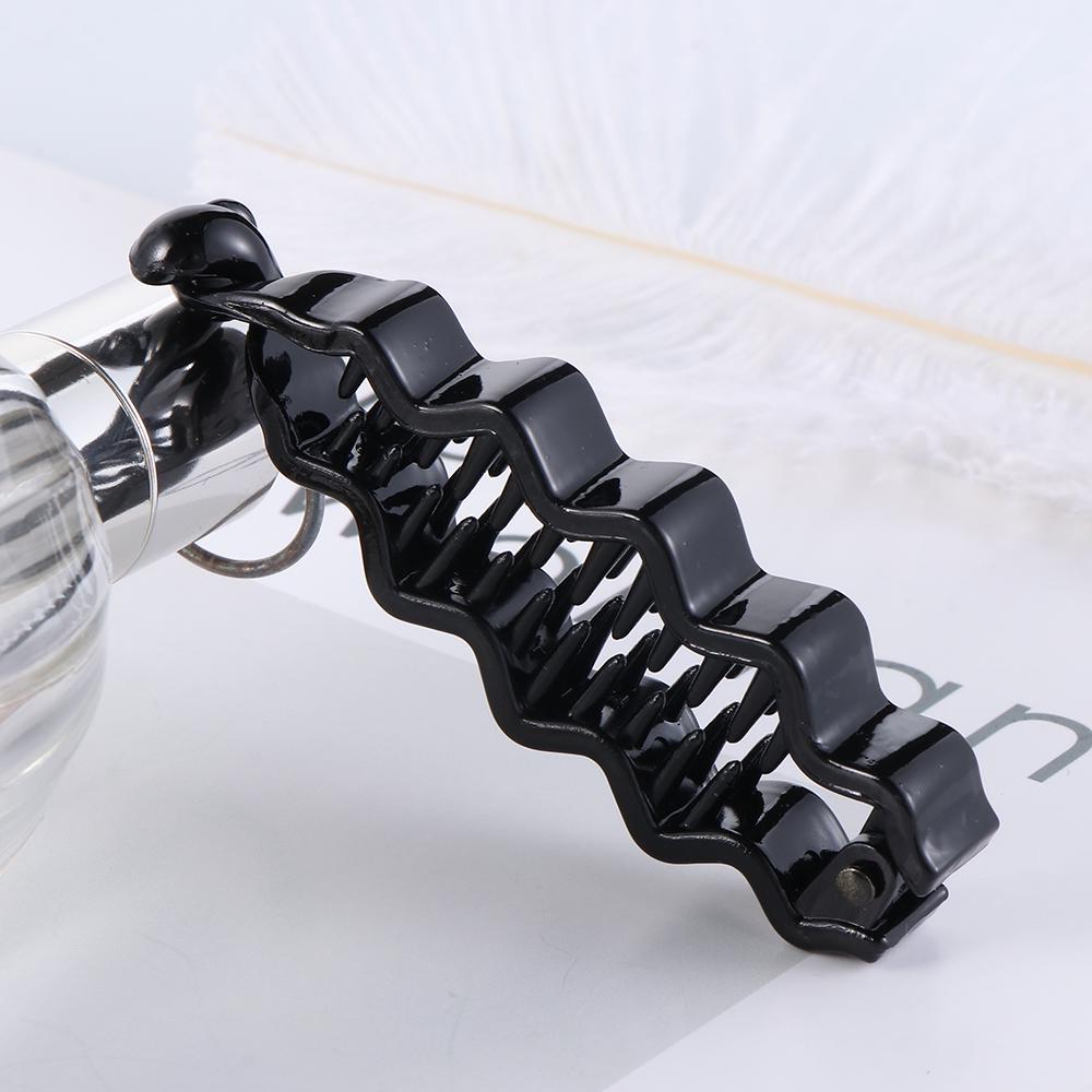 Black Wave Banana Hairpin Barrette Hair Clip Abs Plastic Ponytail Holder Styling Tools For Lady