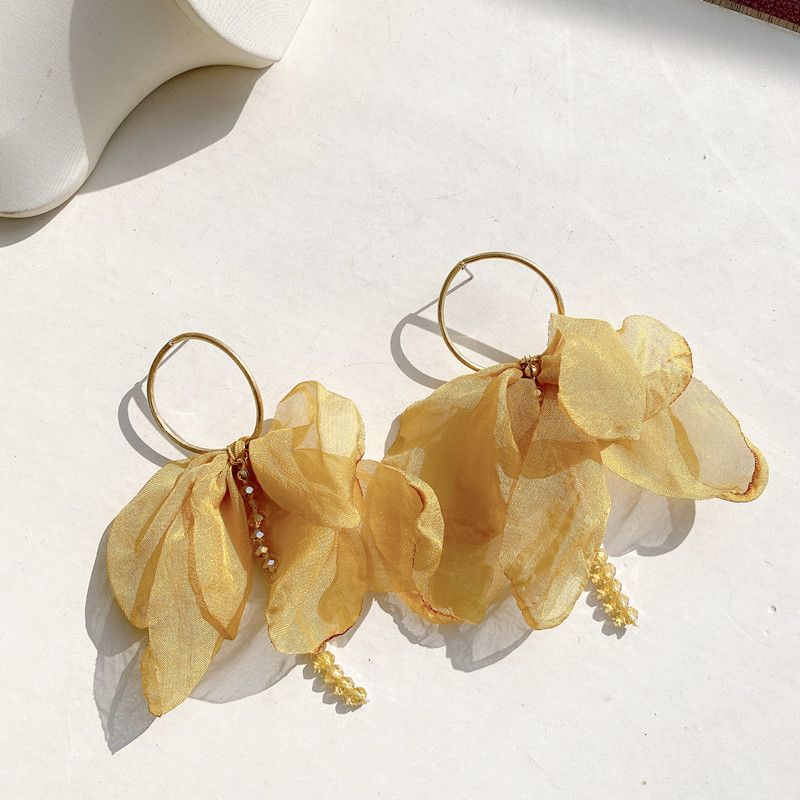

Retro European and American Style Gentle Chiffon Bow Fairy-Like Exaggerated Trendy Fashionable Holiday Hong Kong Style Design Earrings Default