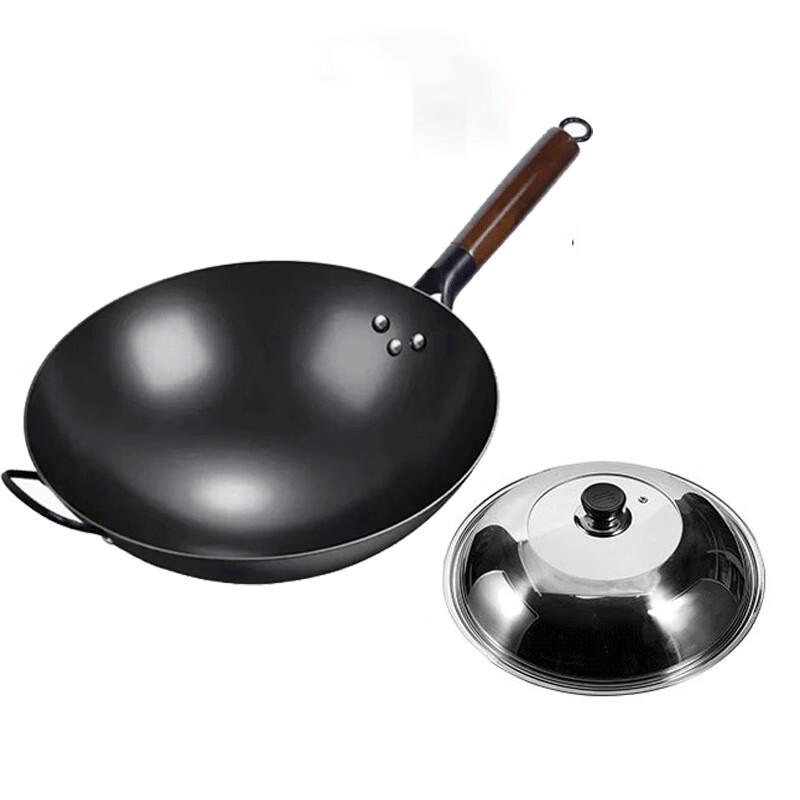 Wutuo Nitrided Wrought Iron Stir-Fry Wok Set
