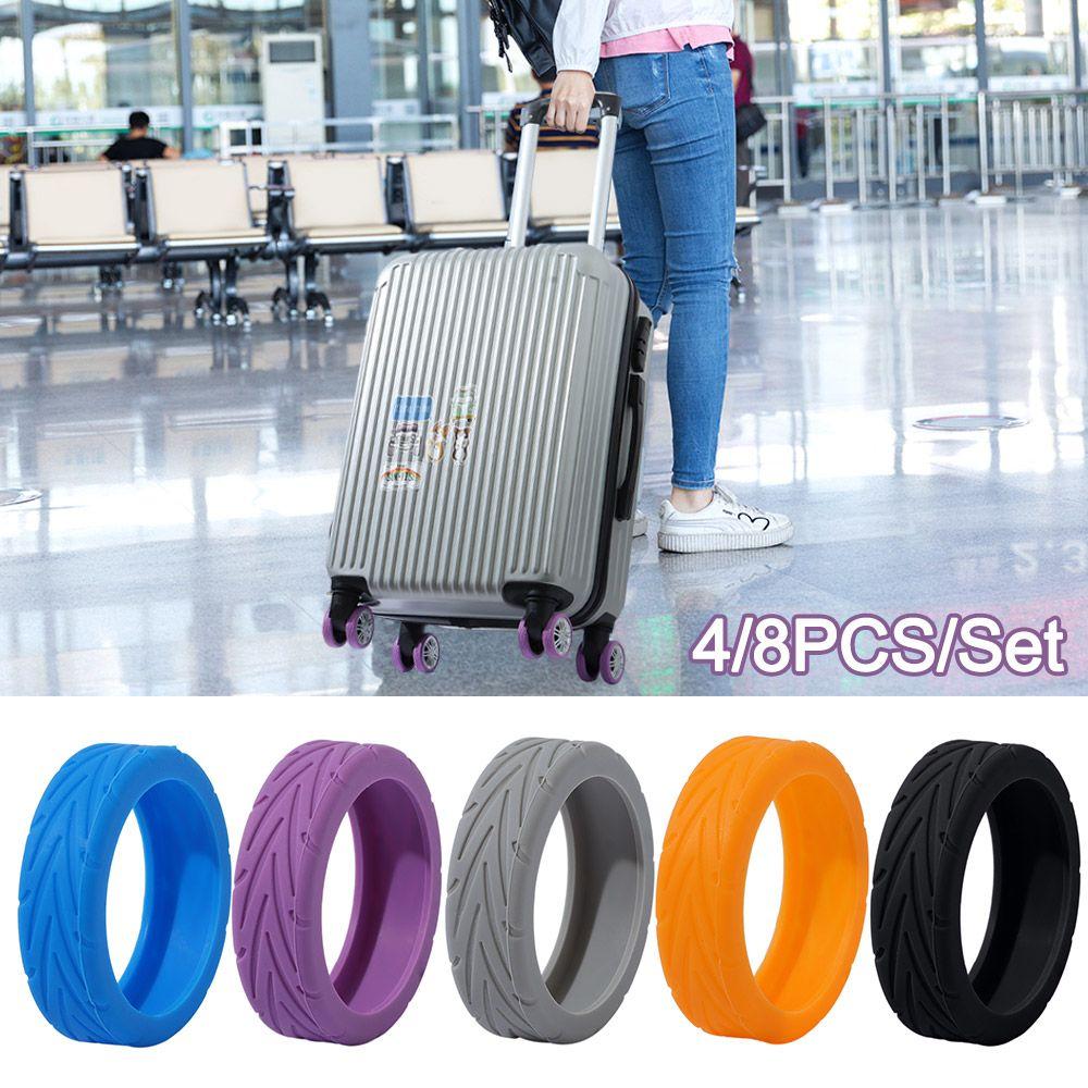 8 Stück/Set Silikon Reisekoffer Rollenschuhe mit Geräuschreduzierung und Verschleißschutz für Kofferrollen