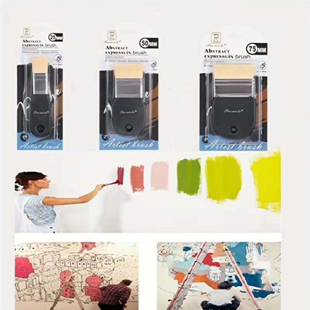 3pcs/set Lightweight Nylon Paint Brush Soft Hair Wall Painting Art Supplies  Stationery