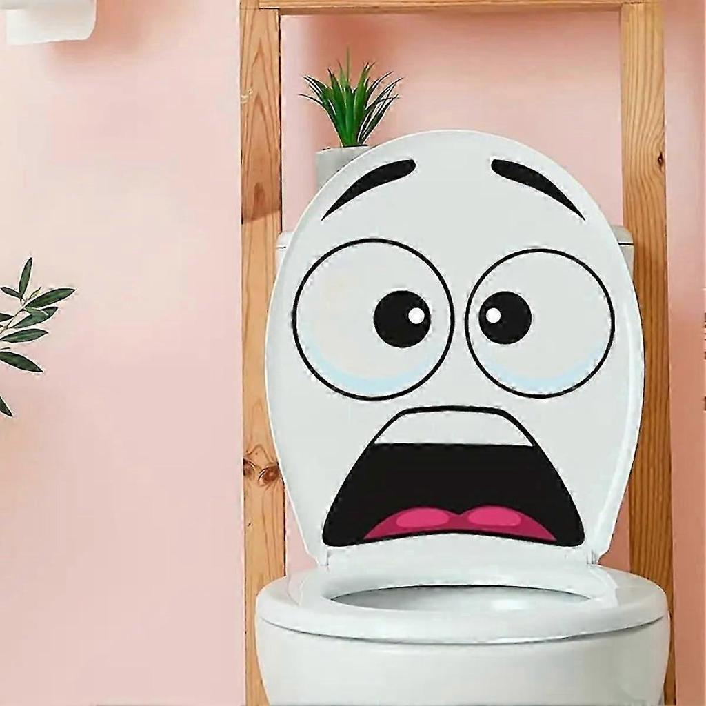 toilet stickers funny bathroom decal surprised face