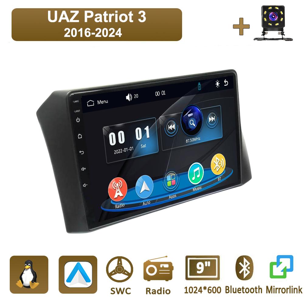

Icreative Car Radio Multimedia MP5 Player Head Unit Stereo BT For UAZ Patriot 3 2016-2024