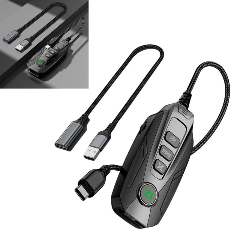 Easy USB Mini Sound Card 7.1 Channel External Sound Card Adapter for Wide Compatibility Devices in Black