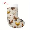 Christmas Decoration Fireplace Hanging Stocking One Piece Featuring a Design of Chickens In Christmas Stocking
