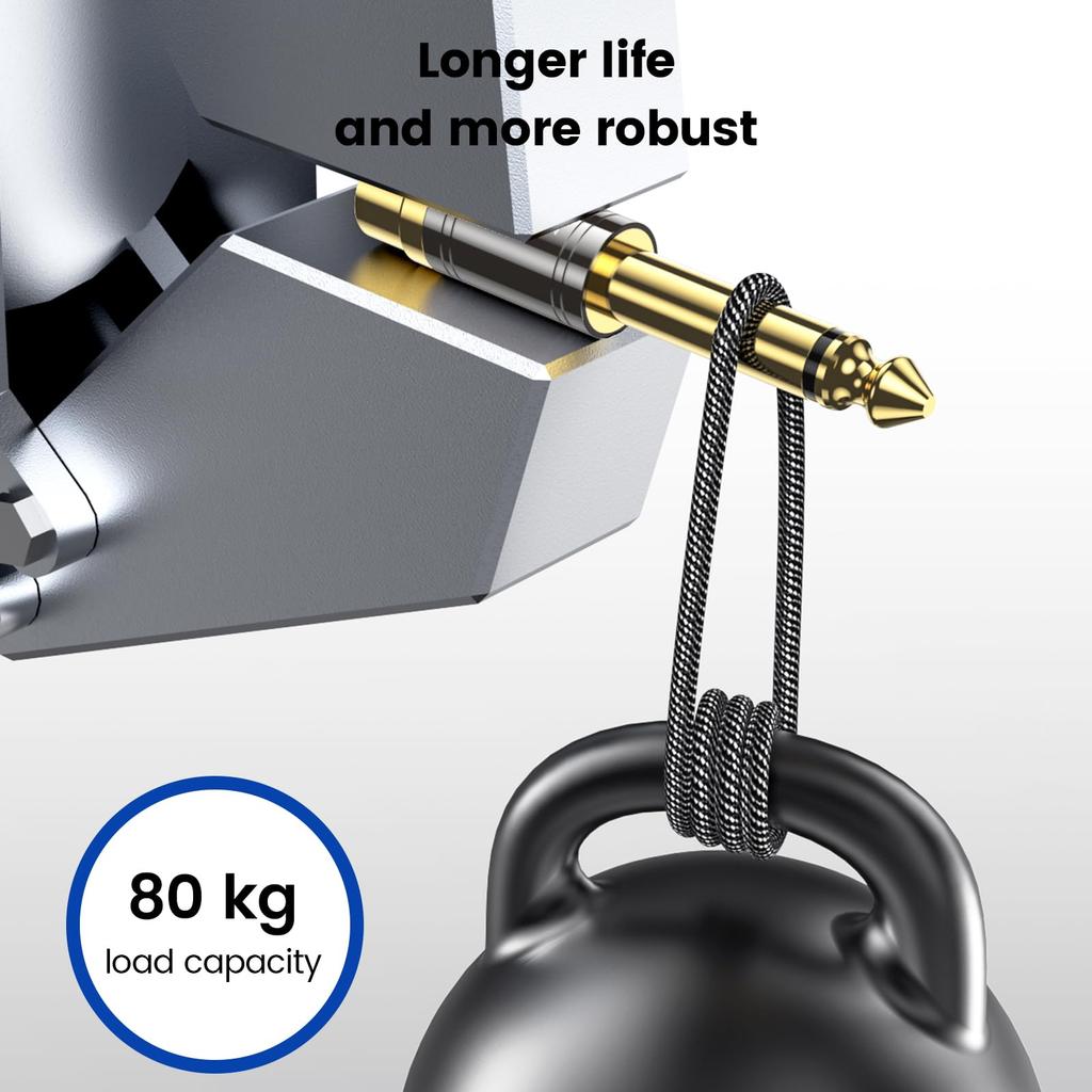 MOSWAG To RCA Female RCA To Audio Mono Plug Male To RCA Mother Connector Compatible with Home Theater and Musical Instruments 6.35mm Adapter, 6.35mm