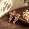 Popular hand-painted enamel stud earrings irregular geometric long strip wave commuting versatile light luxury earrings