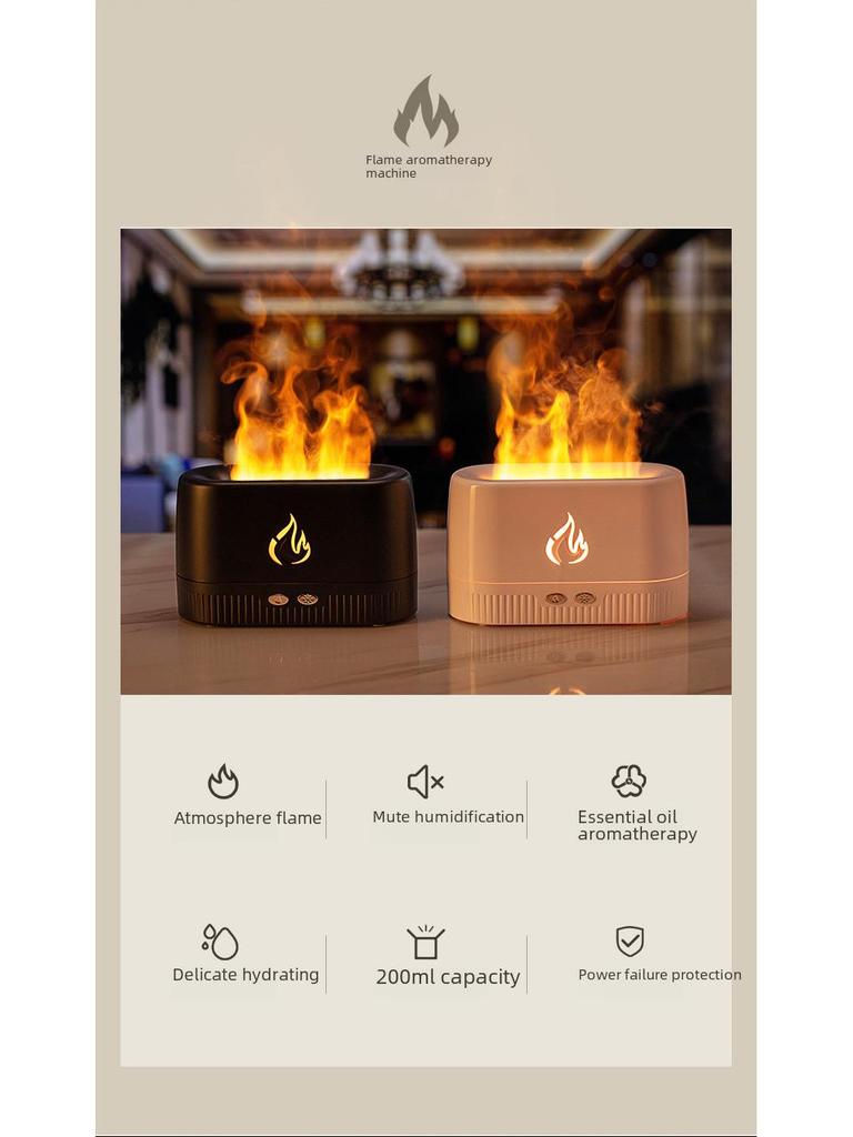 USB 3D Flame Aromatherapy Humidifier with Automatic Spray