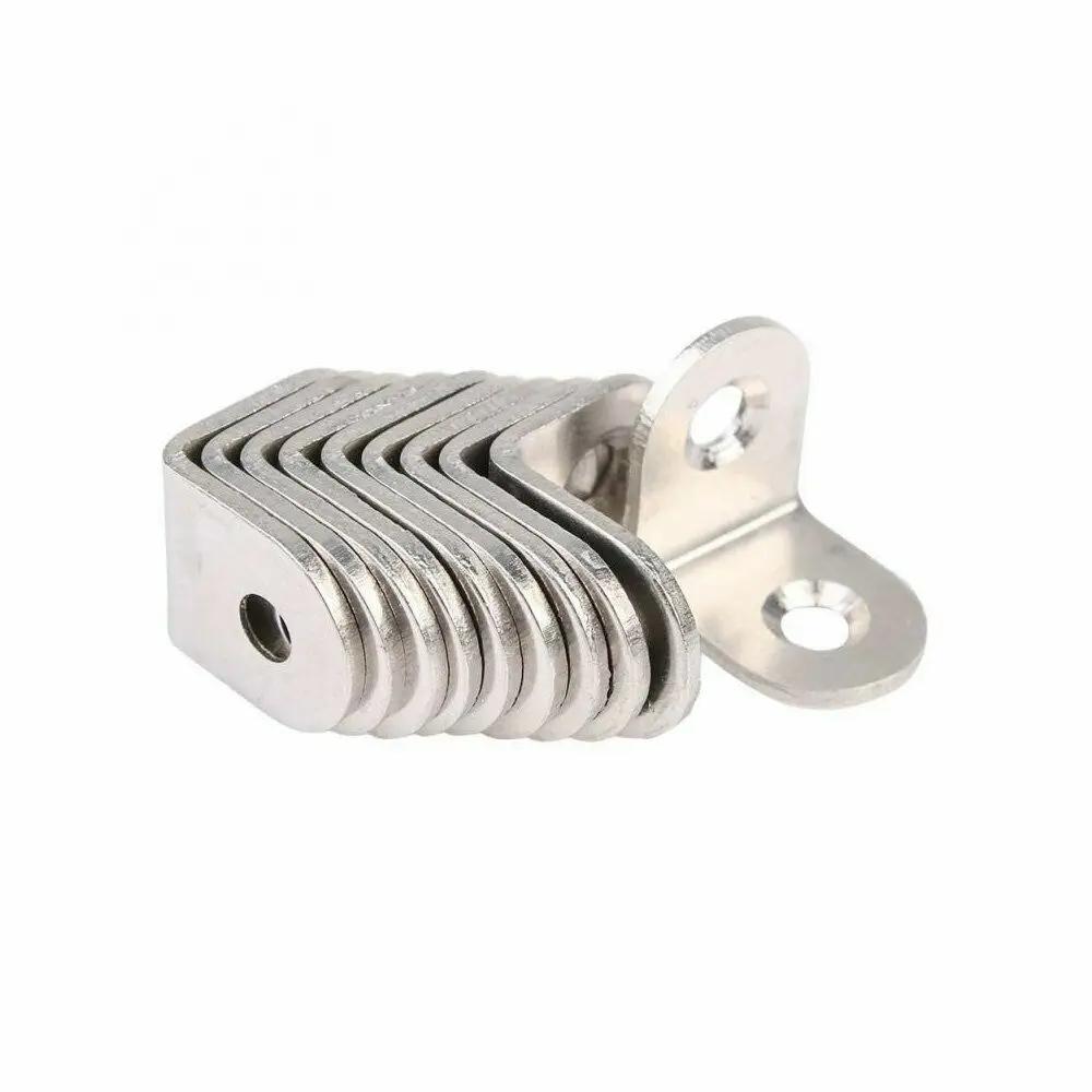 5pcs Stainlesss Steel L-shaped Corner Code 90 Degree Right Angle Bracket Furniture Stable Connector Accessories 20-50mm