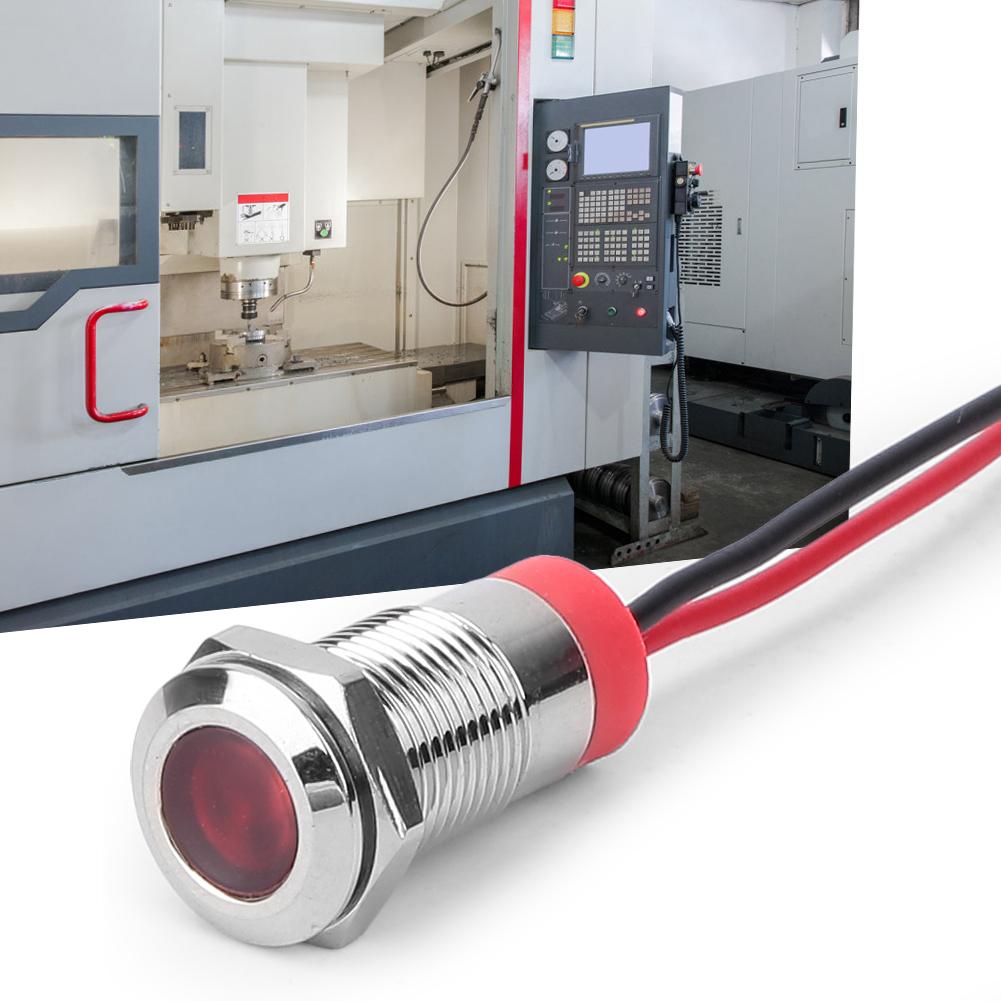 50pcs IP65 Waterproof BEM 10C High Quality Metal Warning LED Light Indicator 10mm(Red 12V)