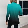 Women's Fashion Casual Lapel Short Long Sleeve Print Shirt Women's V-Neck Tops