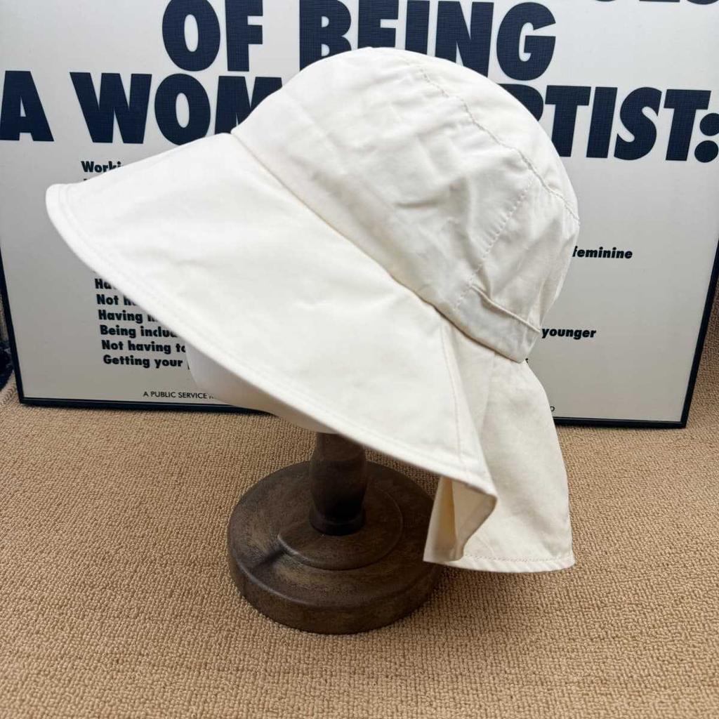 Light and breathable big eaves bucket hat neck protector women's summer sun hat anti-ultraviolet face small hat sun protection artifact