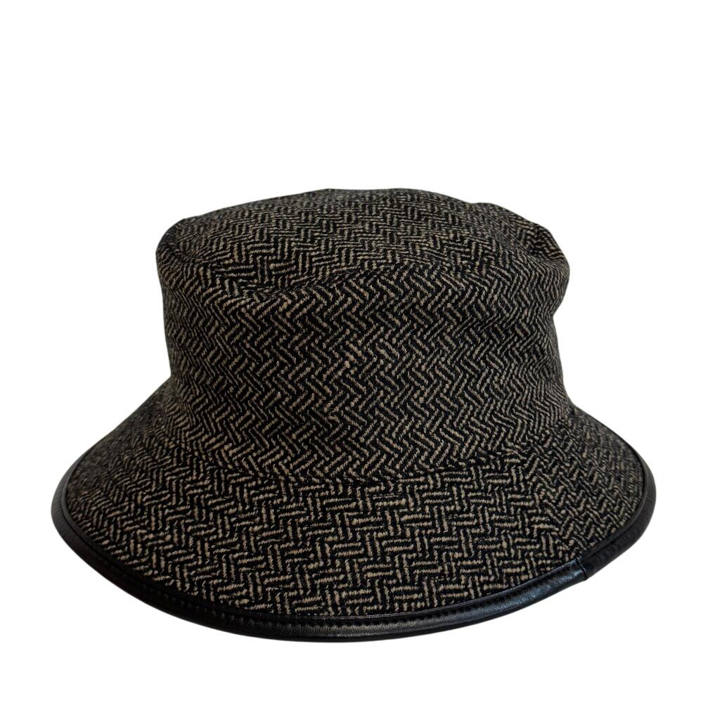 HERMES Bucket hat hat wool hat Brown wool Used