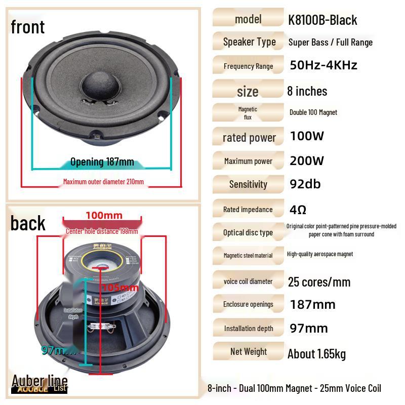

Home KTV Double Magnet Speaker Pack - 4/8 Ohm, Full-Range, 8-12 Inch