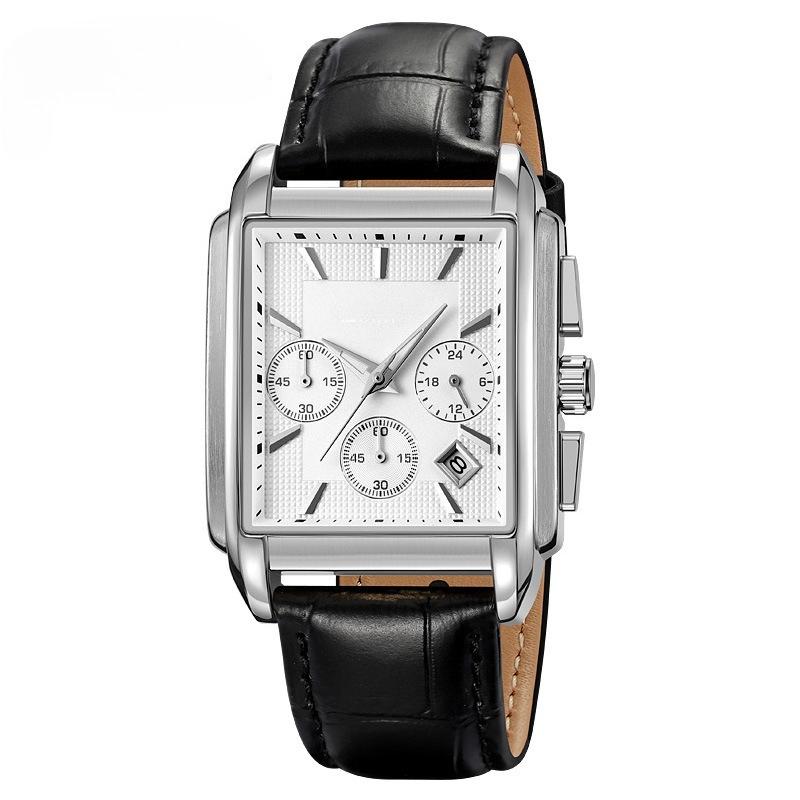 

Business Watches for Mens Analog Mineral Glass Dial Auto Date Chronograph Quartz Waterproof Bracelet Watch