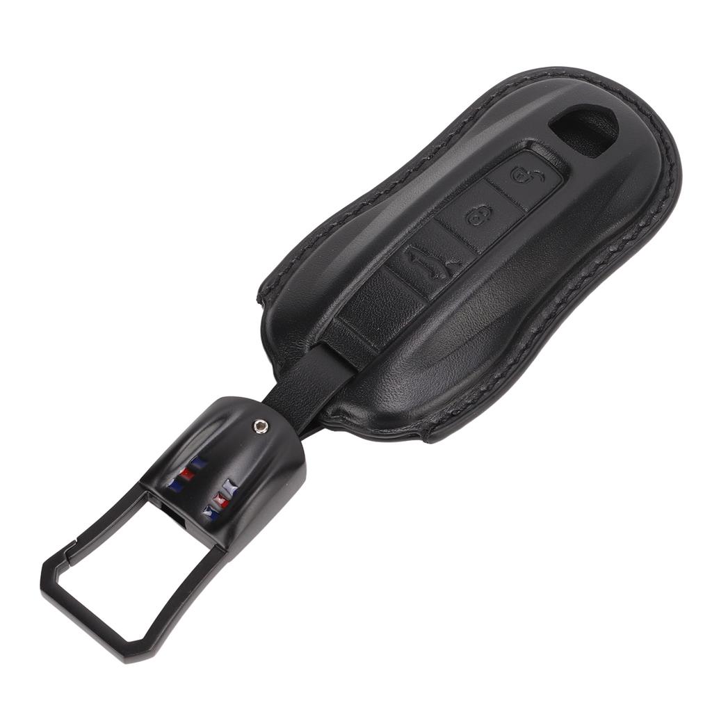 Car Key Case Cow Leather Key Fob Shell Protector Replacement for Cayenne Coupe 911 Panamera Taycan