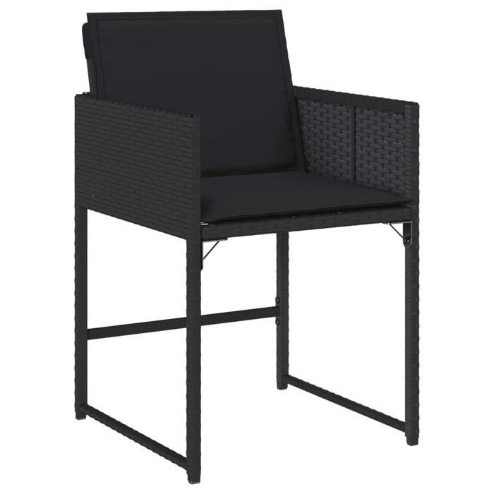 VidaXL Ensemble à manger de jardin coussins 5pcs Noir Résine tressée 3278022