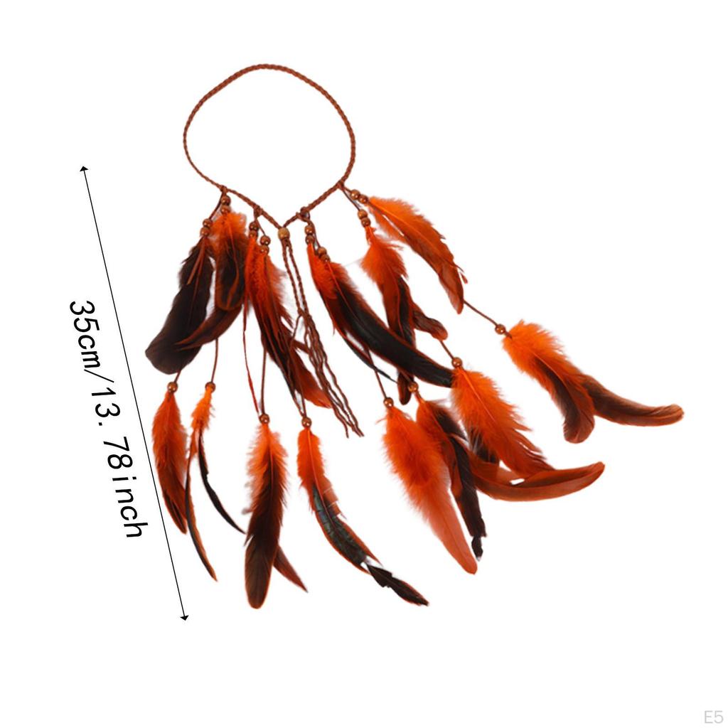 Boho čelenka z umělých peří Vlasové doplňky Indická pokrývka hlavy na maškarní ples