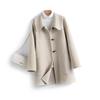 Women's Mid-Length Wool Lapel Coat - 100% Wool, Double-Faced, Loose-Fit, Autumn/Winter
