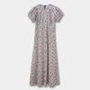 Pastoral Floral Cotton Puff Sleeve Slim Long Dress - Romantic Spring/Summer Women's Wear