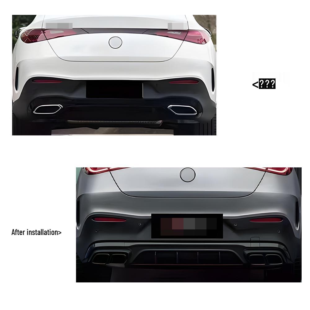 Compatible with Mercedes-Benz (24+) GLC-Class X254: GLC43/63 Rear Bumper Lip & Exhaust Tips (Domestic/International)