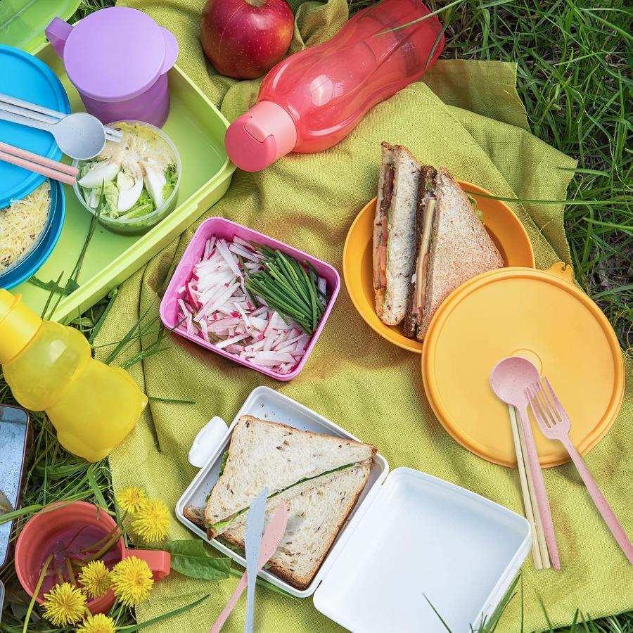 

4 Набора Многоразовый Дорожный Набор Столовых Приборов с Чехлом Портативный Набор Посуды для Кемпинга Не содержит БФА Ложка Нож Вилка Палочки для еды Посуда для П United States