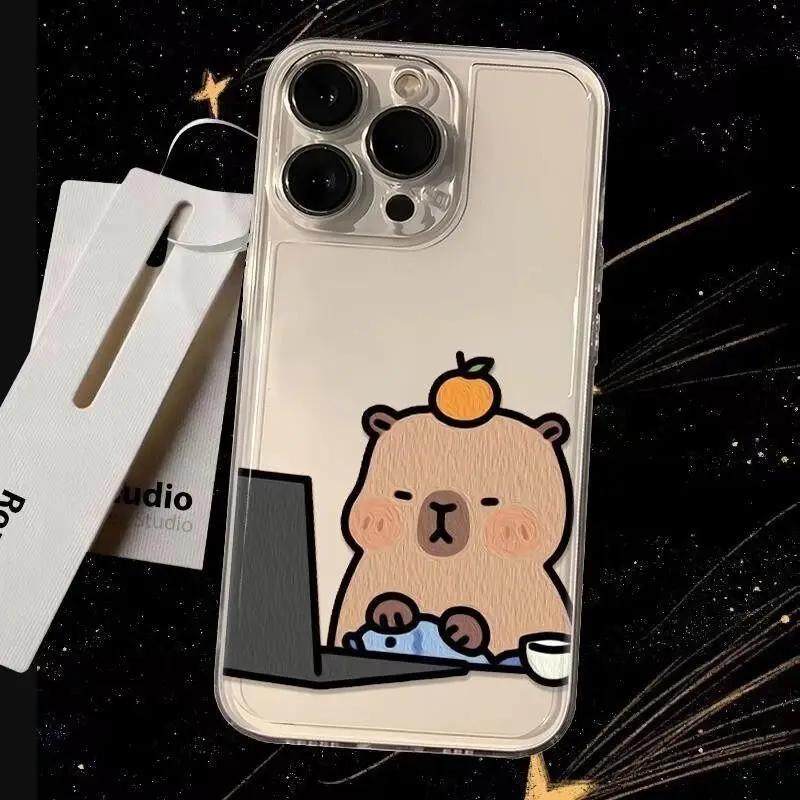 Cute Capybara Pattern Case for Samusng Galaxy S25 S24 S23 S22 S21 Ultra Plus S24FE S25Plus A55 A54 A35 A24 A34 A52 A53 5G Cover
