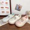 Pink hollow board shoes women's summer new niche Velcro versatile breathable little white shoes
