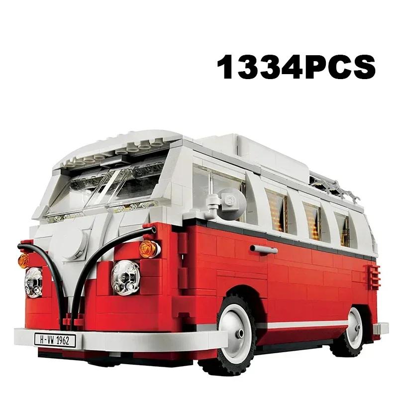 

1334 шт. T1 Camper Car Building Blocks Classic Vehicle Assemble Bricks Toys Birthday Gift For Baby Boy Adult