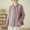 2025 Retro Art Women's Embroidered Lapel Shirt - Comfortable Spring Top