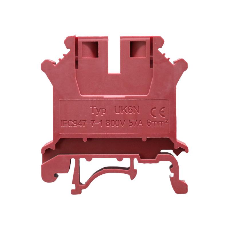 UK6N Gray Flame Retardant DIN Rail Terminal Block with Terminal Post