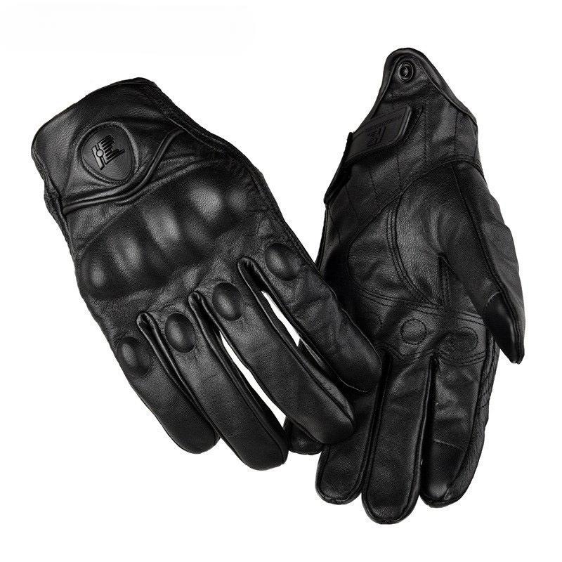 Taktische Fahrhandschuhe - Winddichte Lederkonstruktion & Knöchelschutz für Adventure-Motorräder