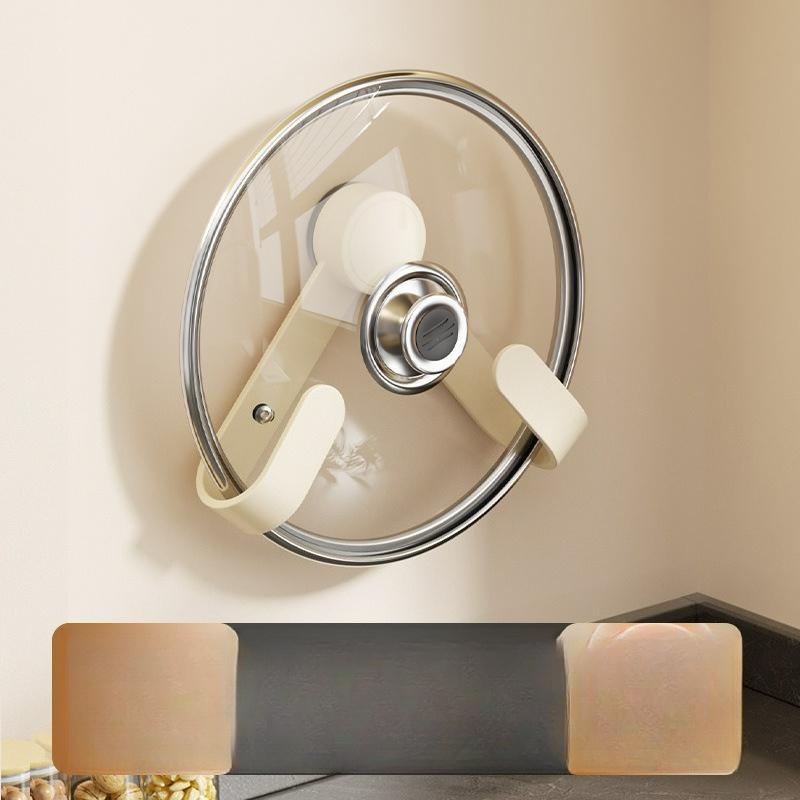 Suction Cup Rotating Lid Rack Wall-mounted Non-punching Wall Kitchen Rack Hanger Storage Bracket