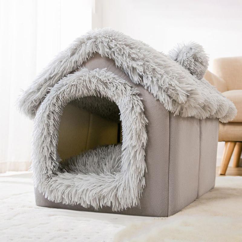 Pet Sleep House Removable Washable Warm Cave Hideout House Indoor Tent Huts For Pet Kittens Puppy