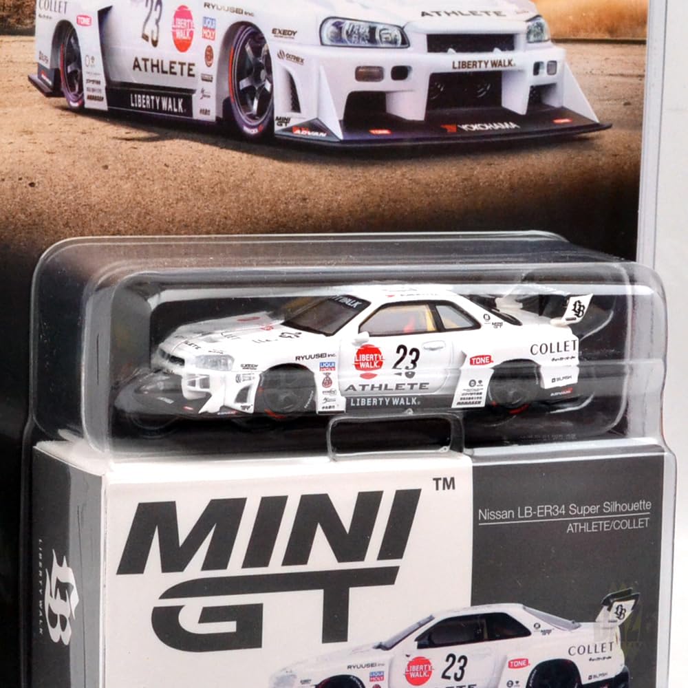 MINI GT Scale NISSAN SUPER SILHOUETTE USA MiJo Toys Exclusive NISSAN SUPER SILHOUETTE Blister Packaging 164 LB-ER34 ATHLETE/COLLET LB-ER34